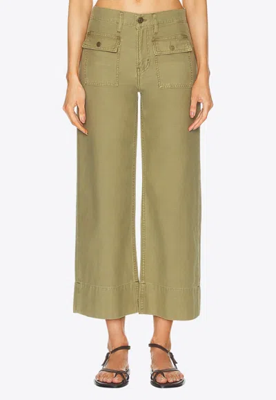 Frame 70s Straight-leg Pants In Green