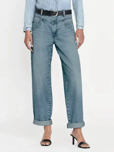 Frame 90's Utility Loose Straight High Rise Jean In Beck In Blue