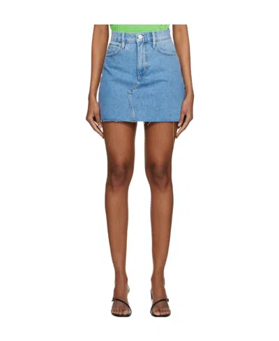 Frame A-line Short Denim Skirt In Brown