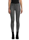 Frame Ali High Rise Cigarette Stone Coated Skinny Jeans In Grey In Grey