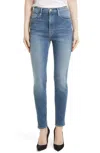 FRAME ALI HIGH RISE SKINNY JEANS IN JUNIPER BLU