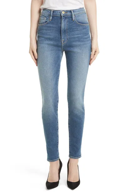 Frame Ali High Rise Skinny Jeans In Juniper Blu In Blue