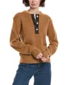 Frame Alpaca & Wool-blend Henley Sweater In Brown