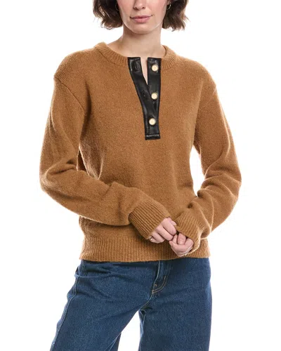 Frame Alpaca & Wool-blend Henley Sweater In Brown