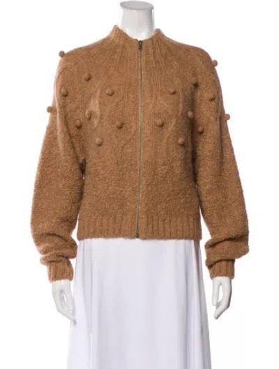 Pre-owned Frame Alpaca Bomber Jacket In Brown