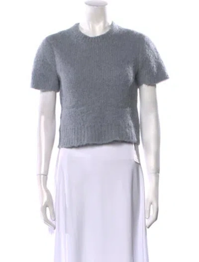 Pre-owned Frame Alpaca Crew Neck Crop Top In Gray