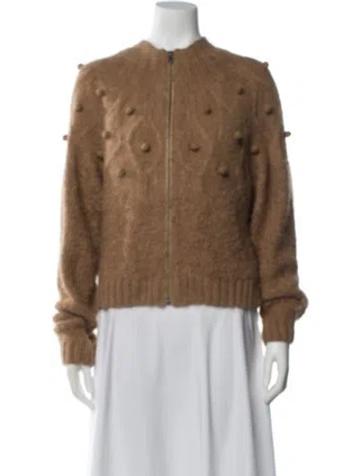 Pre-owned Frame Alpaca Crew Neck Sweater In Brown