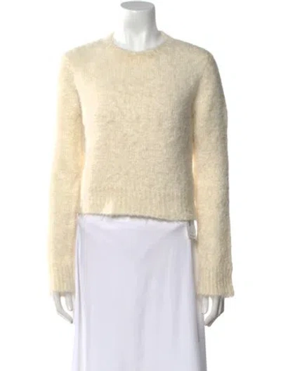 Pre-owned Frame Alpaca Crew Neck Sweater In White