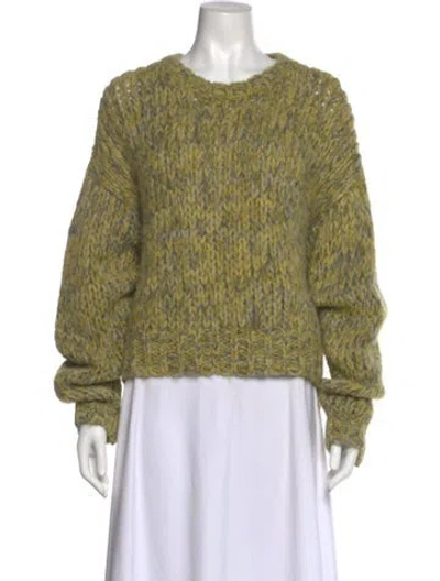 Pre-owned Frame Alpaca Marl Crewneck Sweater In Yellow