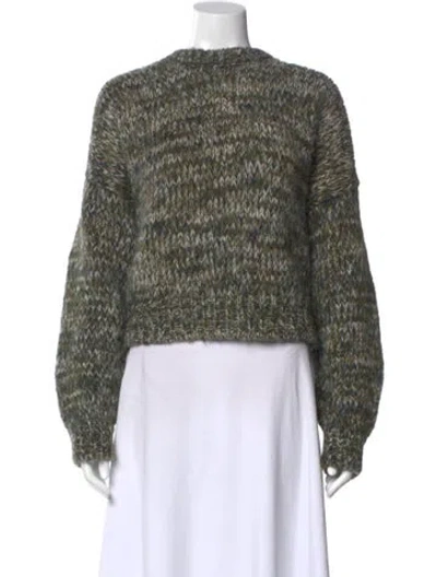 Pre-owned Frame Alpaca Mock Neck Sweater In Green
