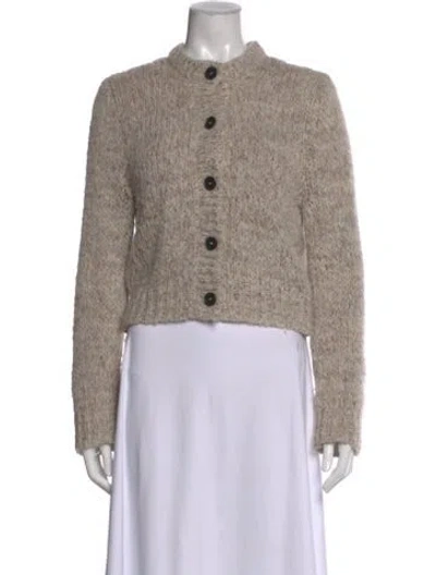 Pre-owned Frame Alpaca Mock Neck Sweater In Neutral