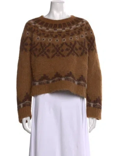 Pre-owned Frame Alpaca Patterned Sweater In Brown