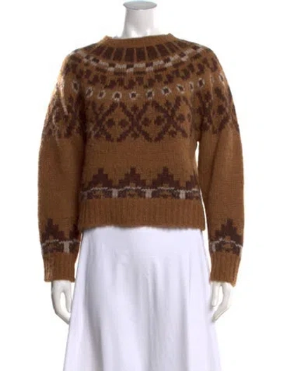 Pre-owned Frame Alpaca Patterned Sweater In Brown