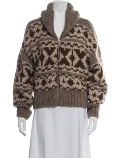 Pre-owned Frame Alpaca Patterned Sweater In Brown