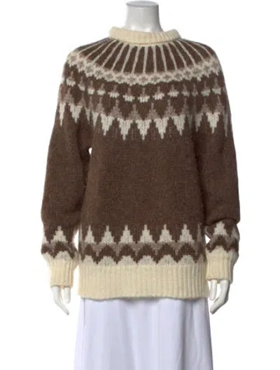 Pre-owned Frame Alpaca Patterned Sweater In Brown/neutrals