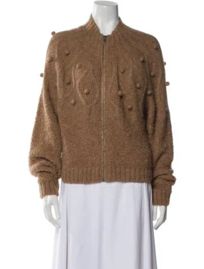 Pre-owned Frame Alpaca Printed Bomber Jacket W/ Tags In Brown