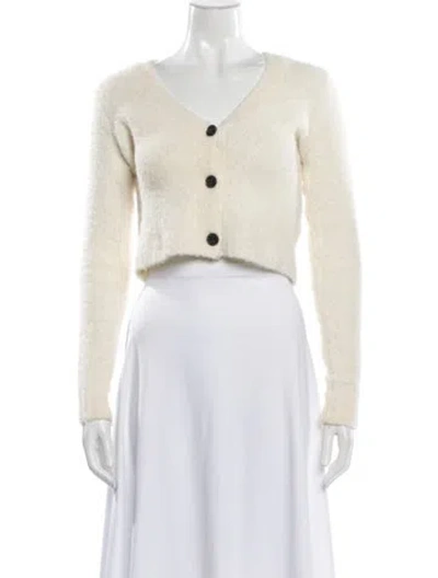Pre-owned Frame Alpaca V-neck Sweater In Neutral