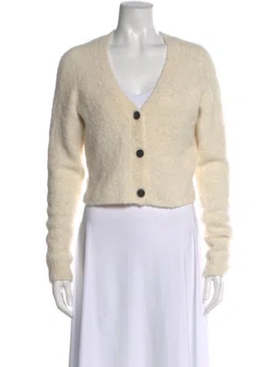 Pre-owned Frame Alpaca V-neck Sweater In Neutral