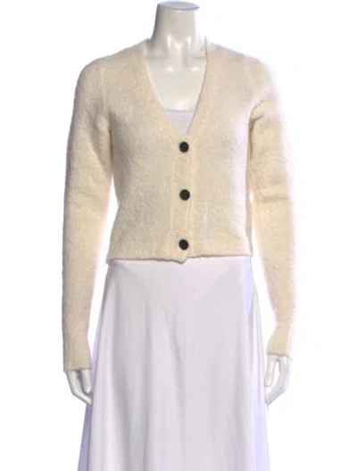 Pre-owned Frame Alpaca V-neck Sweater In Neutrals