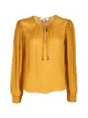 Frame Amulet Silk Blouse In Yellow