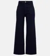 Frame Anchor High-rise Ankle Wide-leg Jeans In Blue