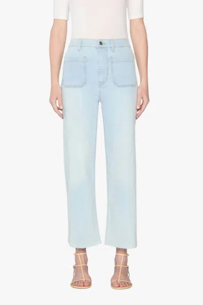 Frame Anchor Pant In Float Raw Fray In Blue