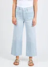 Frame Anchor Wide Leg Pant In Float Raw Fray In Blue