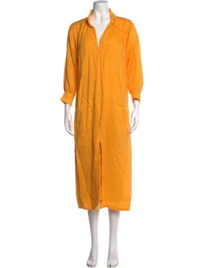 Pre-owned Frame Angora Midi Length Dress In Yellow