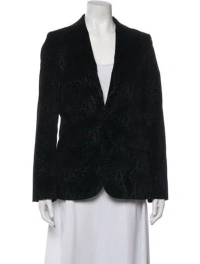 Pre-owned Frame Animal Print Blazer In Black