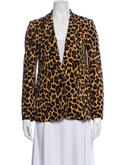 Pre-owned Frame Animal Print Blazer In Multi