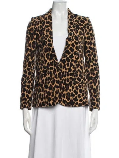 Pre-owned Frame Animal Print Blazer In Multi