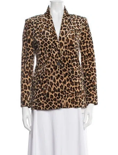 Pre-owned Frame Animal Print Blazer In Multicolor