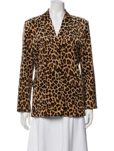 Pre-owned Frame Animal Print Blazer In Neutral