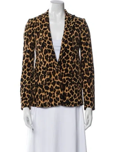 Pre-owned Frame Animal Print Blazer In Neutral