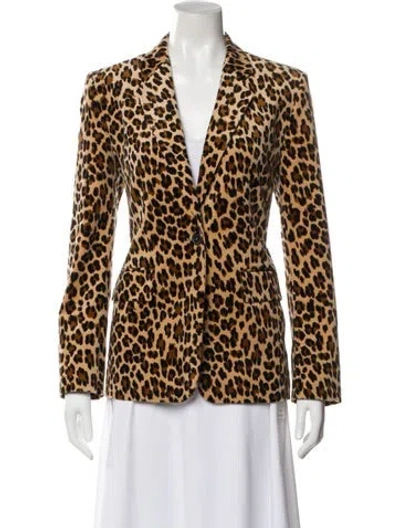 Pre-owned Frame Animal Print Blazer In Neutral