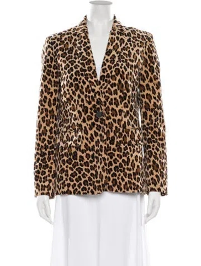 Pre-owned Frame Animal Print Blazer In Neutral