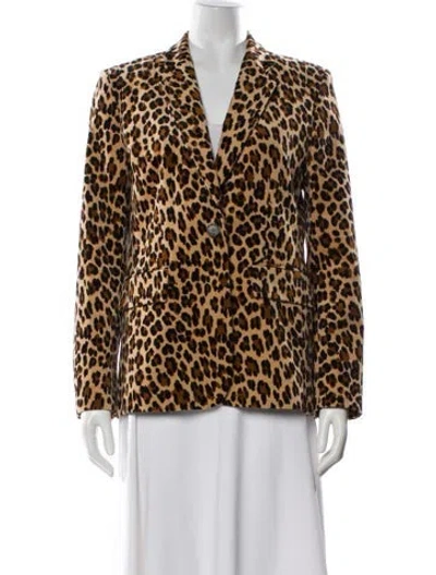 Pre-owned Frame Animal Print Blazer In Neutral