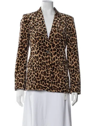 Pre-owned Frame Animal Print Blazer In Neutral