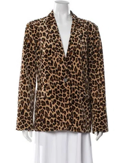 Pre-owned Frame Animal Print Blazer In Neutral