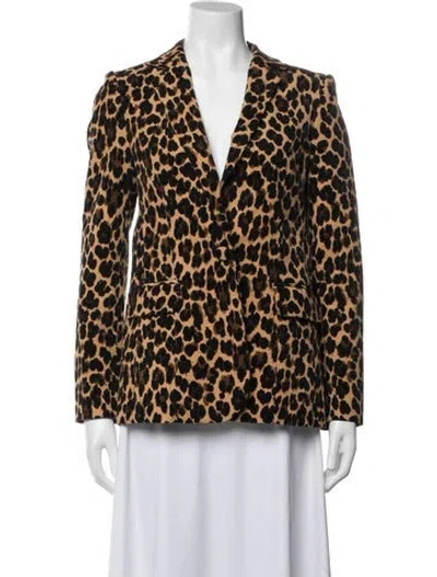 Pre-owned Frame Animal Print Blazer In Neutral