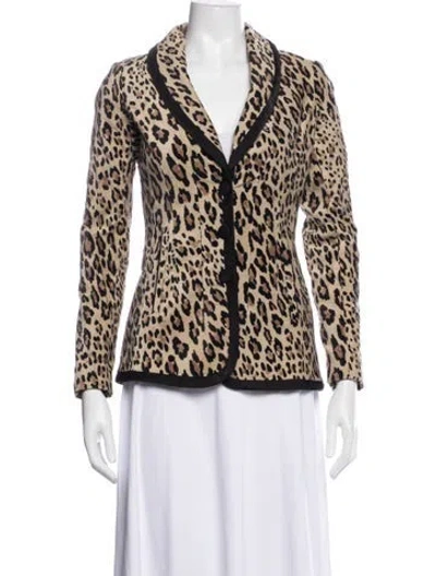 Pre-owned Frame Animal Print Blazer In Neutral