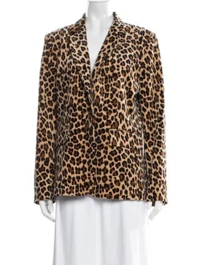 Pre-owned Frame Animal Print Blazer In Neutrals