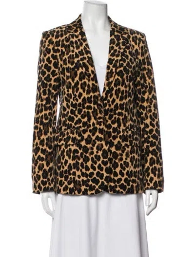 Pre-owned Frame Animal Print Blazer In Neutrals