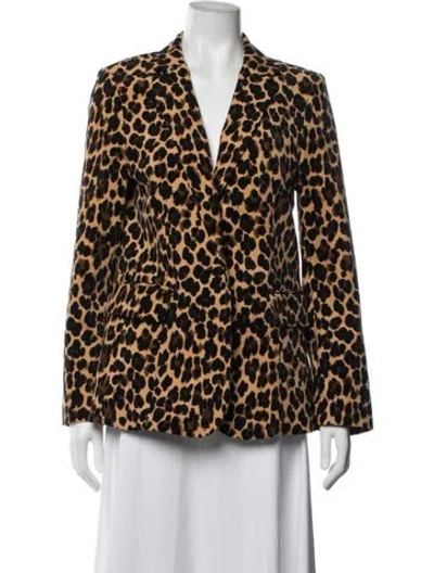 Pre-owned Frame Animal Print Blazer In Neutrals