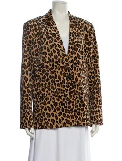 Pre-owned Frame Animal Print Blazer W/ Tags In Neutral