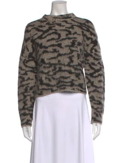 Pre-owned Frame Animal Print Crew Neck Sweater In Multi