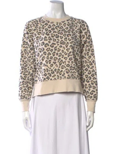 Pre-owned Frame Animal Print Crew Neck Sweatshirt In Neutrals