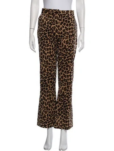 Pre-owned Frame Animal Print Flared Pants In Black/brown/neutrals