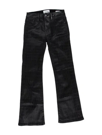 Pre-owned Frame Animal Print Flared Pants In Gray