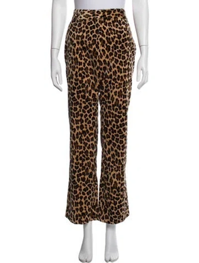 Pre-owned Frame Animal Print Flared Pants In Multicolor